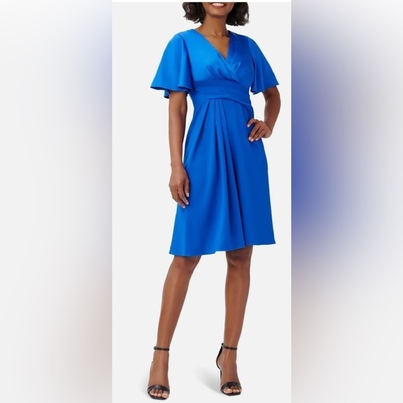 Adrianna Papell Dresses & Skirts - NWOT Adrianna Papell Pleated V Neck Fit & Flare Dress Size 14